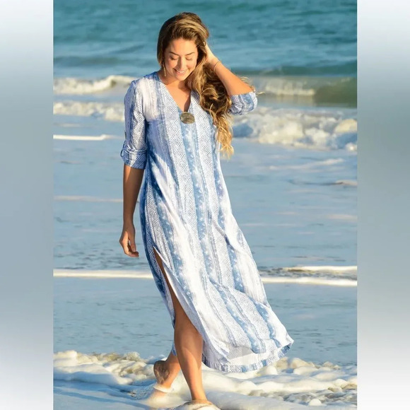 Walker & Wade Dresses & Skirts - NEW Walker & Wade Seychelles Dress-Kaftan / Slate Aztec